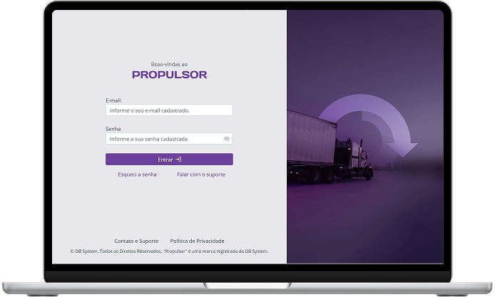 Imagem de um notebook exibindo a tela de login do Propulsor